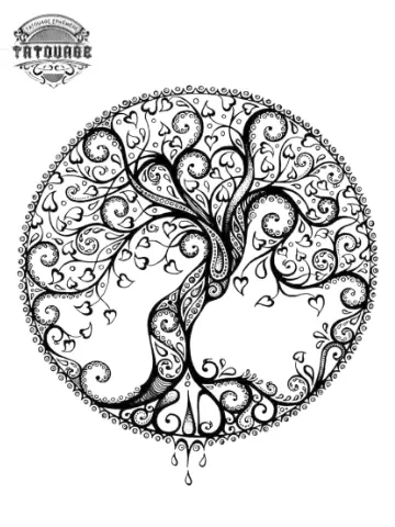Tatouage éphémère mandala arbre de vie