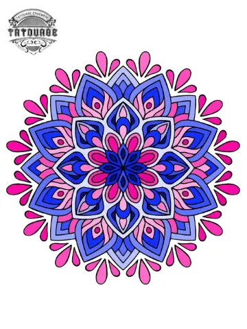 Tatouage éphémère mandala couleur
