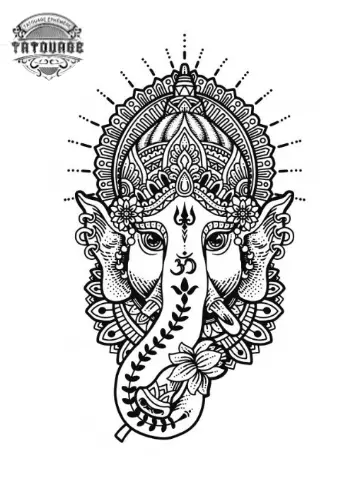 tatouage ephemere mandala elephant Tatouage éphémère mandala éléphant