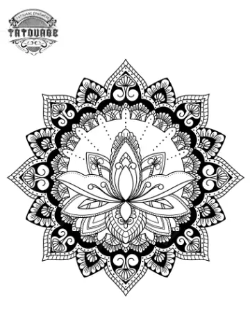 Tatouage éphémère mandala fleur de lotus