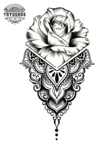 Tatouage éphémère mandala fleur