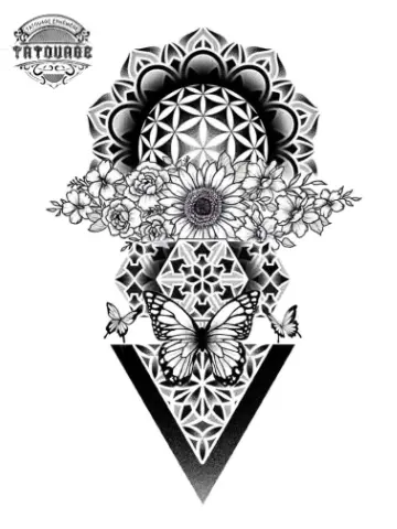Tatouage éphémère mandala géométrique
