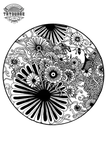 tatouage ephemere mandala japonais Tatouage éphémère mandala japonais