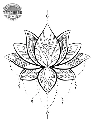 Tatouage éphémère mandala lotus