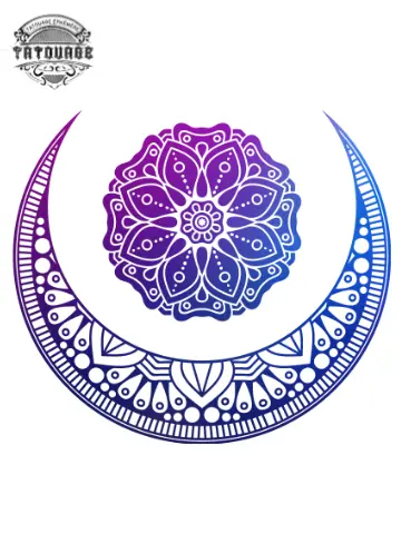 tatouage ephemere mandala lune soleil Tatouage éphémère mandala lune soleil