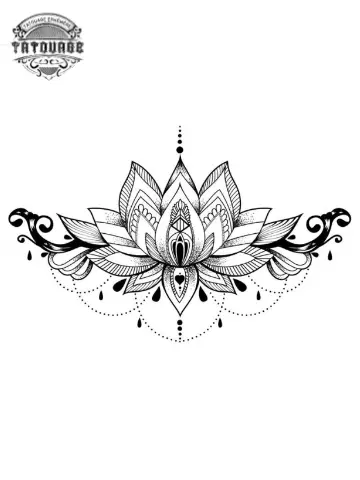 tatouage ephemere mandala nenuphar Tatouage éphémère mandala nénuphar