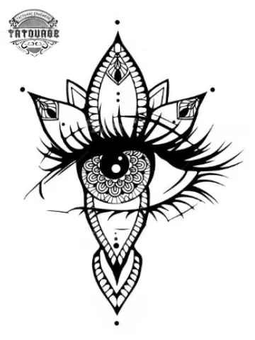 tatouage ephemere mandala oeil Tatouage éphémère mandala œil