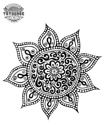 Tatouage éphémère mandala soleil