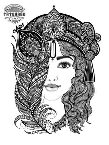 tatouage ephemere mandala visage Tatouage éphémère mandala visage