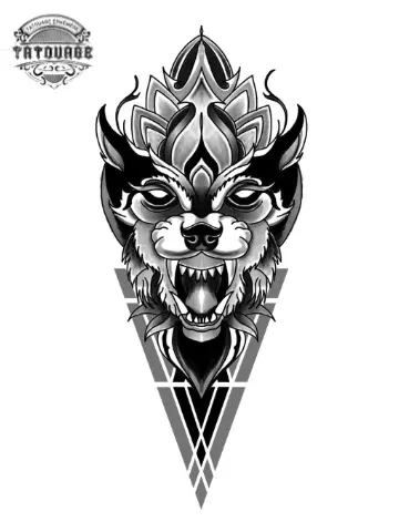 tatouage ephemere mandala wolf Tatouage éphémère mandala wolf