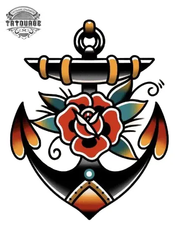 Tatouage éphémère marin ancre