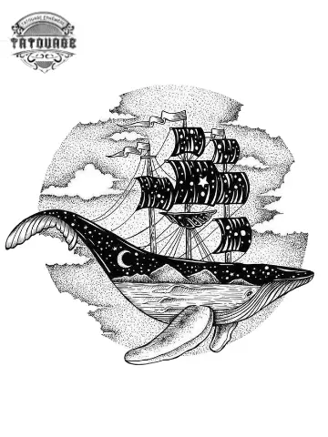 tatouage ephemere marin baleine Tatouage éphémère marin baleine