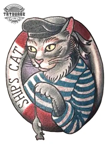 tatouage ephemere marin chat Tatouage éphémère marin chat