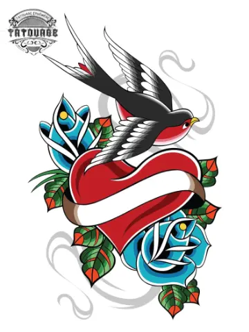 tatouage ephemere marin coeur Tatouage éphémère marin coeur