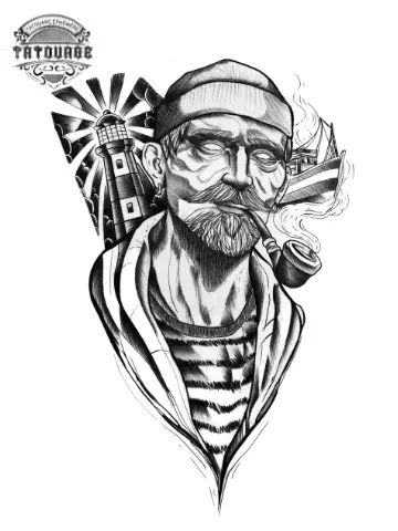 Tatouage éphémère marin homme