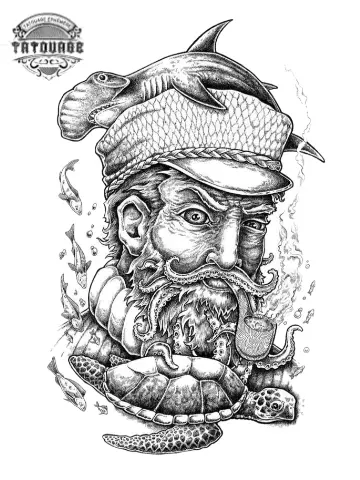 tatouage ephemere marin pecheur Tatouage éphémère marin pêcheur