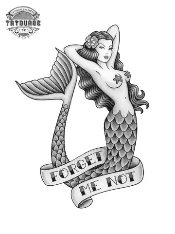 tatouage ephemere marin sirene Tatouage éphémère marin sirène
