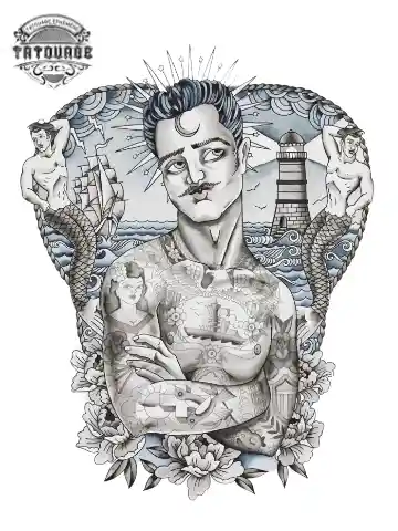 tatouage ephemere marin tatoue Tatouage éphémère marin tatoué