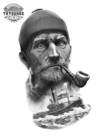 Tatouage éphémère marin
