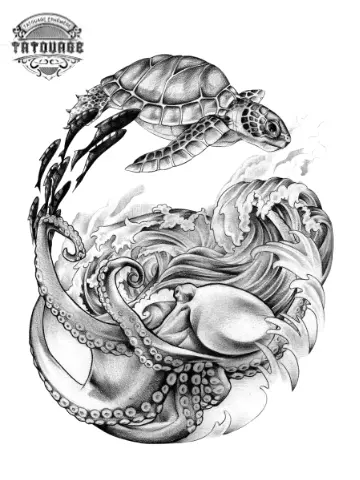 tatouage ephemere monde marin Tatouage éphémère monde marin
