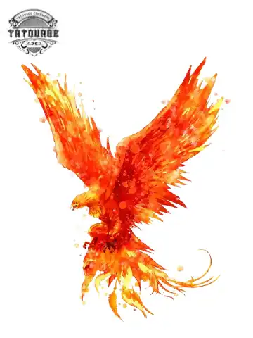 tatouage ephemere oiseau de feu Tatouage éphémère oiseau de feu