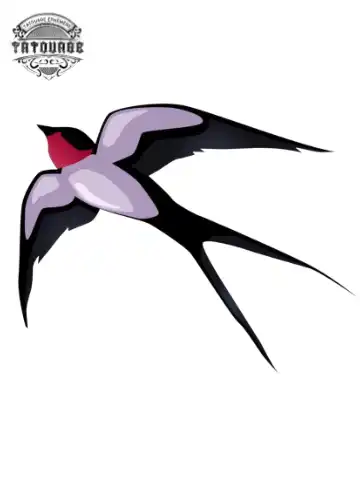 Tatouage éphémère oiseau hirondelle