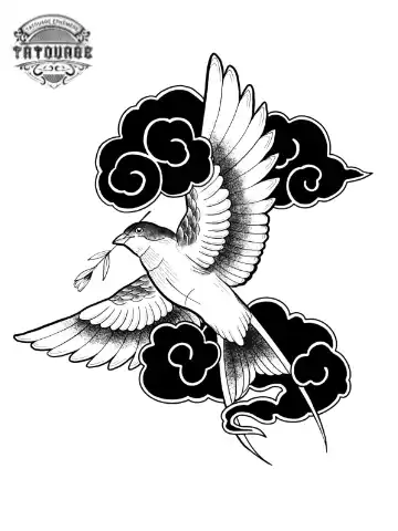 tatouage ephemere oiseau libre Tatouage éphémère oiseau libre