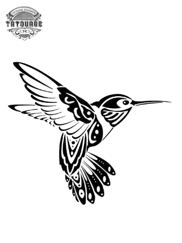 Tatouage éphémère oiseau tahitien
