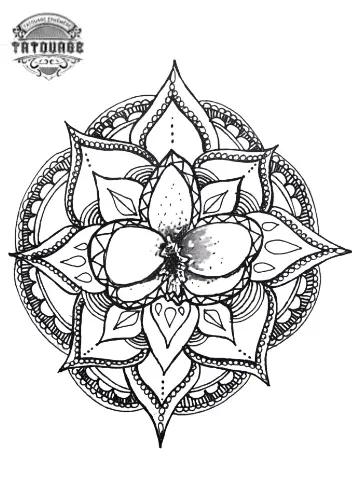 Tatouage éphémère orchidée mandala