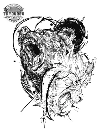 tatouage ephemere ours lion Tatouage éphémère ours lion