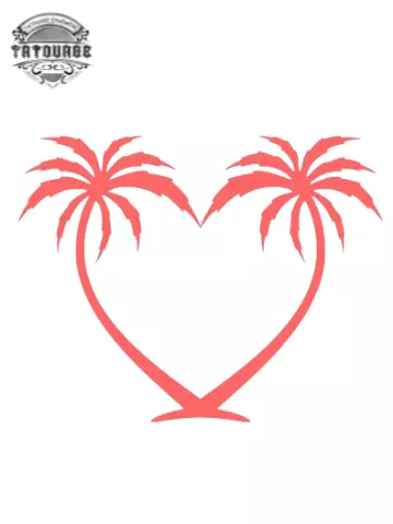 tatouage ephemere palmier coeur Tatouage éphémère palmier cœur