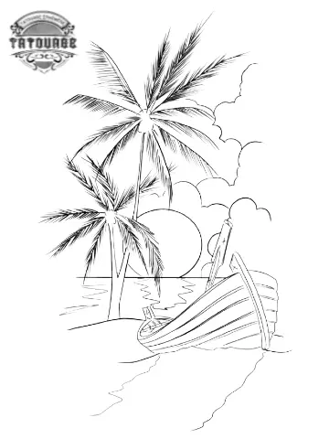 Tatouage éphémère palmier dessin
