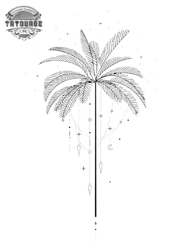 Tatouage éphémère palmier femme