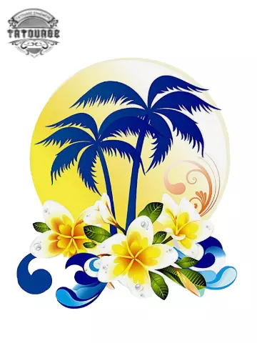 tatouage ephemere palmier fidgi Tatouage éphémère palmier Fidji