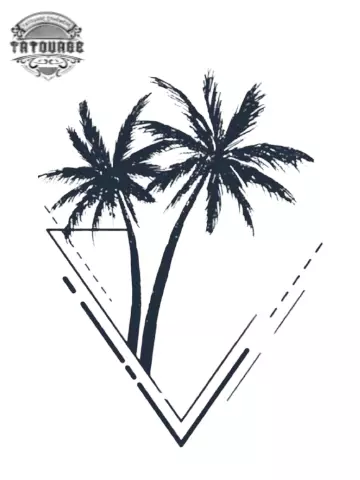 Tatouage éphémère palmier géométrique