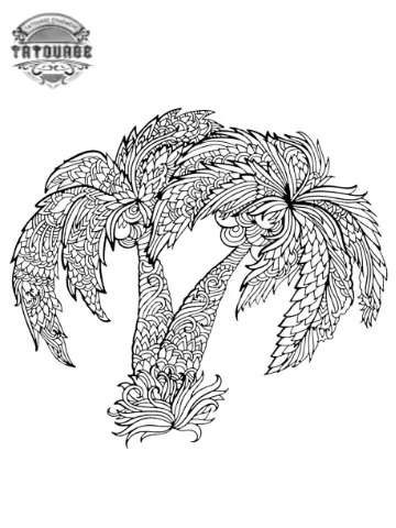 tatouage ephemere palmier mandala Tatouage éphémère palmier mandala