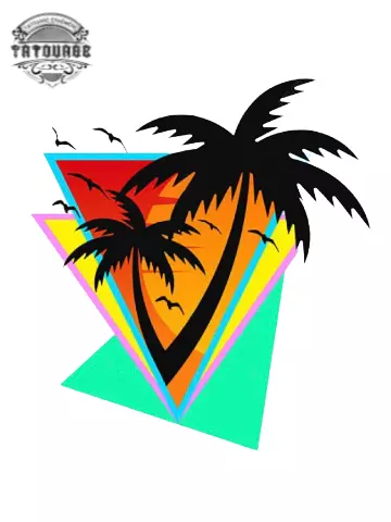 tatouage ephemere palmier miami Tatouage éphémère palmier miami