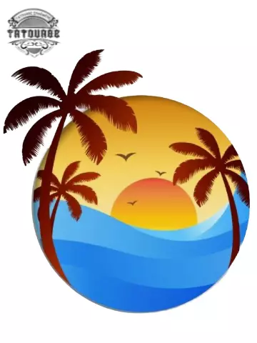 tatouage ephemere palmier soleil mer Tatouage éphémère palmier soleil mer