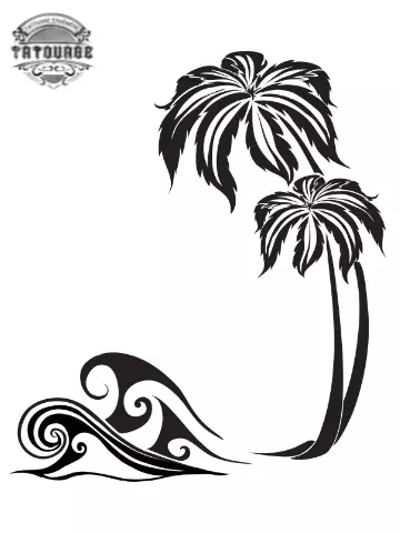 tatouage ephemere palmier vague Tatouage éphémère palmier vague