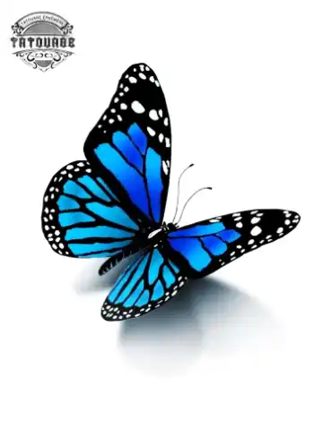 tatouage ephemere papillon 3d bleu Tatouage éphémère papillon 3d bleu