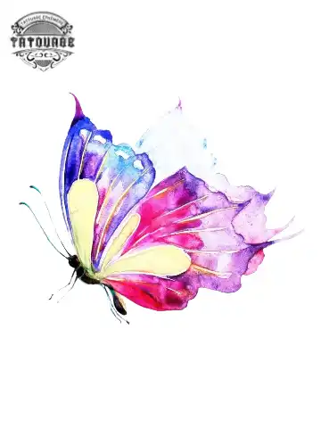 tatouage ephemere papillon aquarelle Tatouage éphémère papillon aquarelle