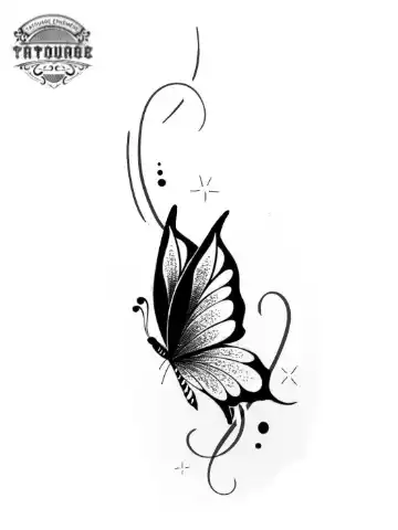 tatouage ephemere papillon arabesque Tatouage éphémère papillon arabesque