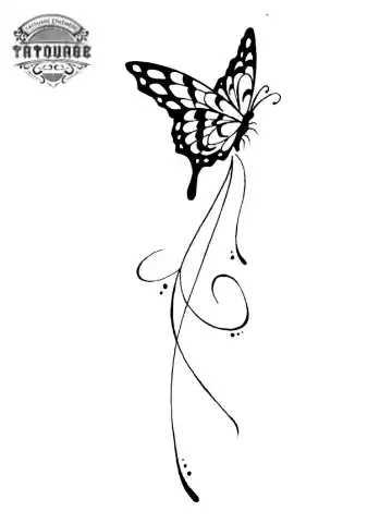 tatouage ephemere papillon avec arabesque Tatouage éphémère papillon avec arabesque