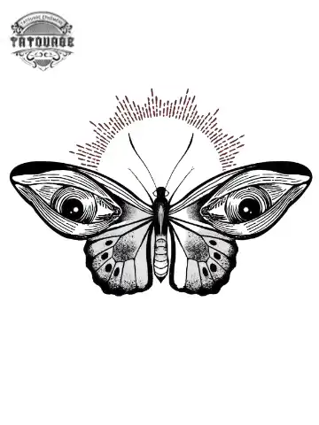 Tatouage éphémère papillon avec des yeux