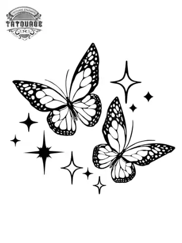 tatouage ephemere papillon et etoile Tatouage éphémère papillon et l’étoile
