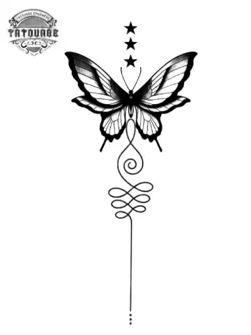 tatouage ephemere papillon etoile Tatouage éphémère papillon étoile
