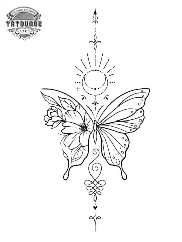 tatouage ephemere papillon fin Tatouage éphémère papillon fin