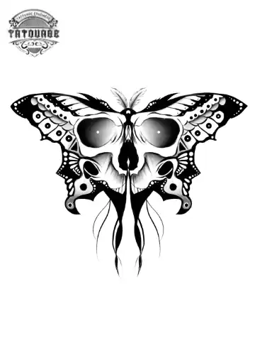 tatouage ephemere papillon gothique Tatouage éphémère papillon gothique