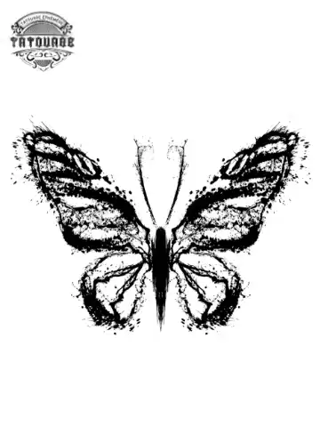 tatouage ephemere papillon graphique Tatouage éphémère papillon graphique