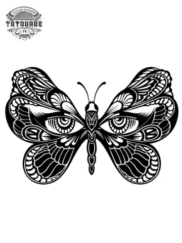 tatouage ephemere papillon noir et blanc Tatouage éphémère papillon noir et blanc